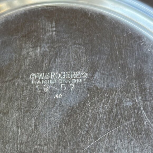 Wm Rogers Hamilton Silver Plate EP on Copper Decorating Oval Service Tray - Picture 7 of 7